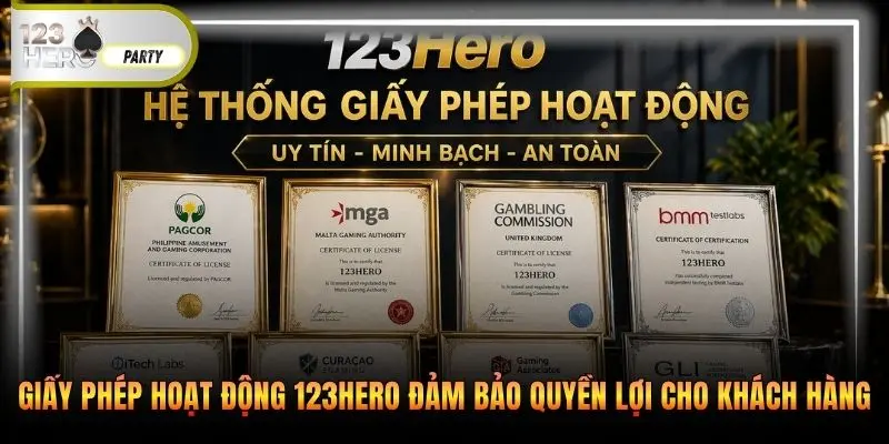 Giấy phép hoạt động 123Hero đảm bảo quyền lợi cho khách hàng