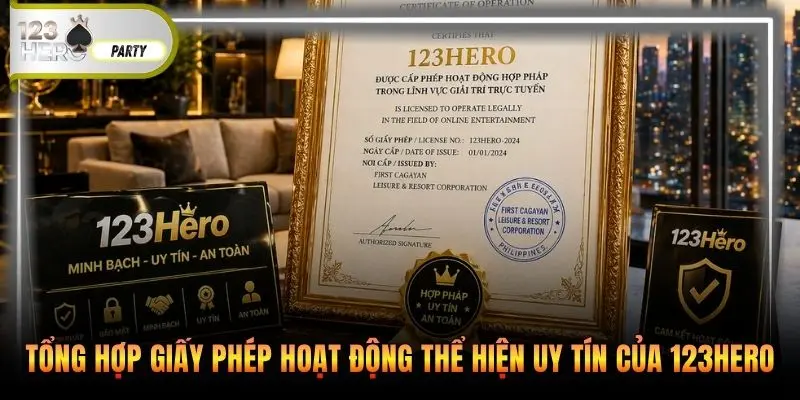 Tổng hợp giấy phép hoạt động thể hiện uy tín của 123Hero